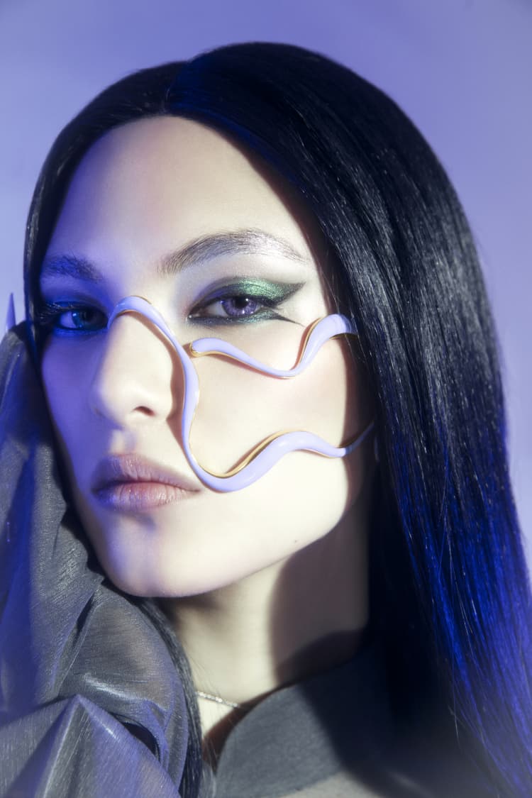 Gold and Lilac Liquid Face Jewelry