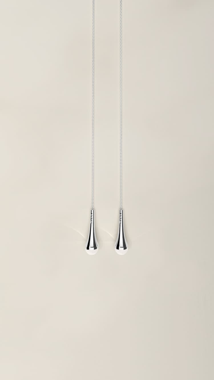Silver Drop Earrings with Pearl