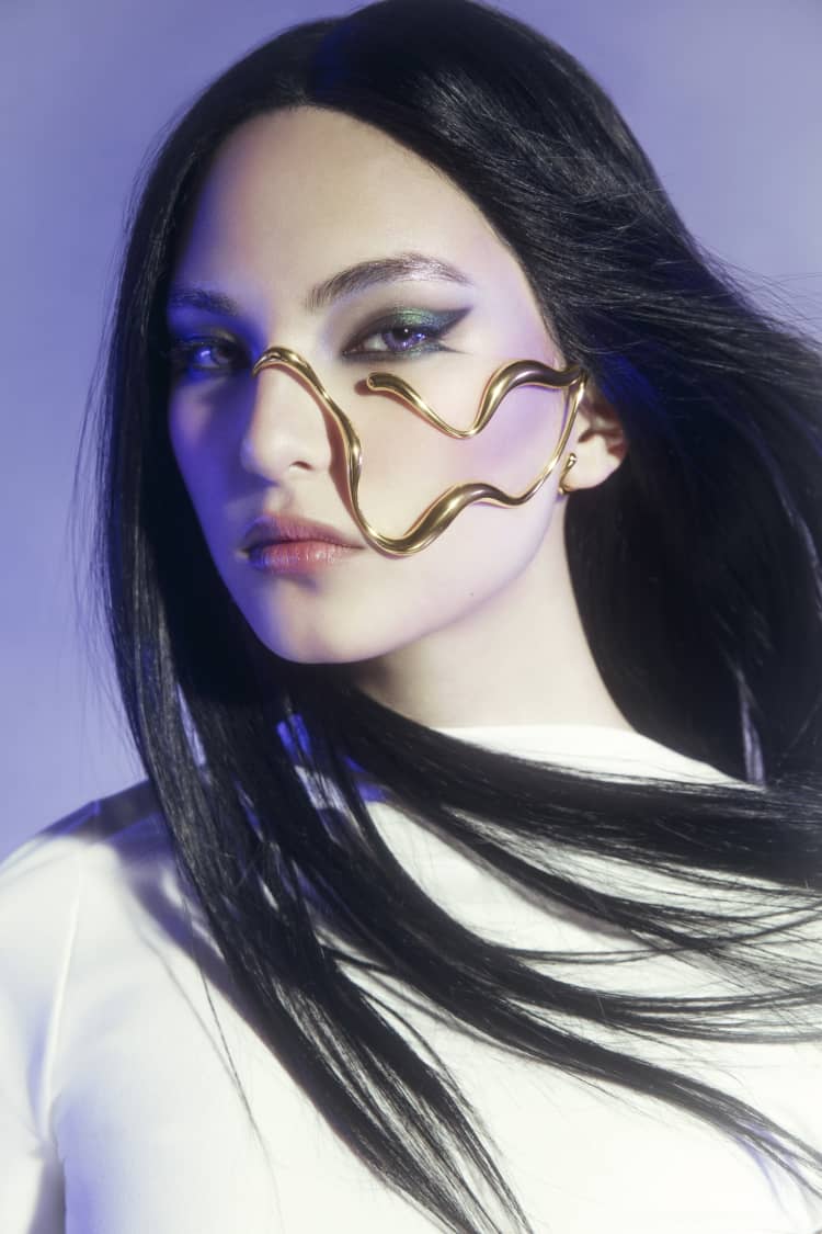 Gold Liquid Face Jewelry
