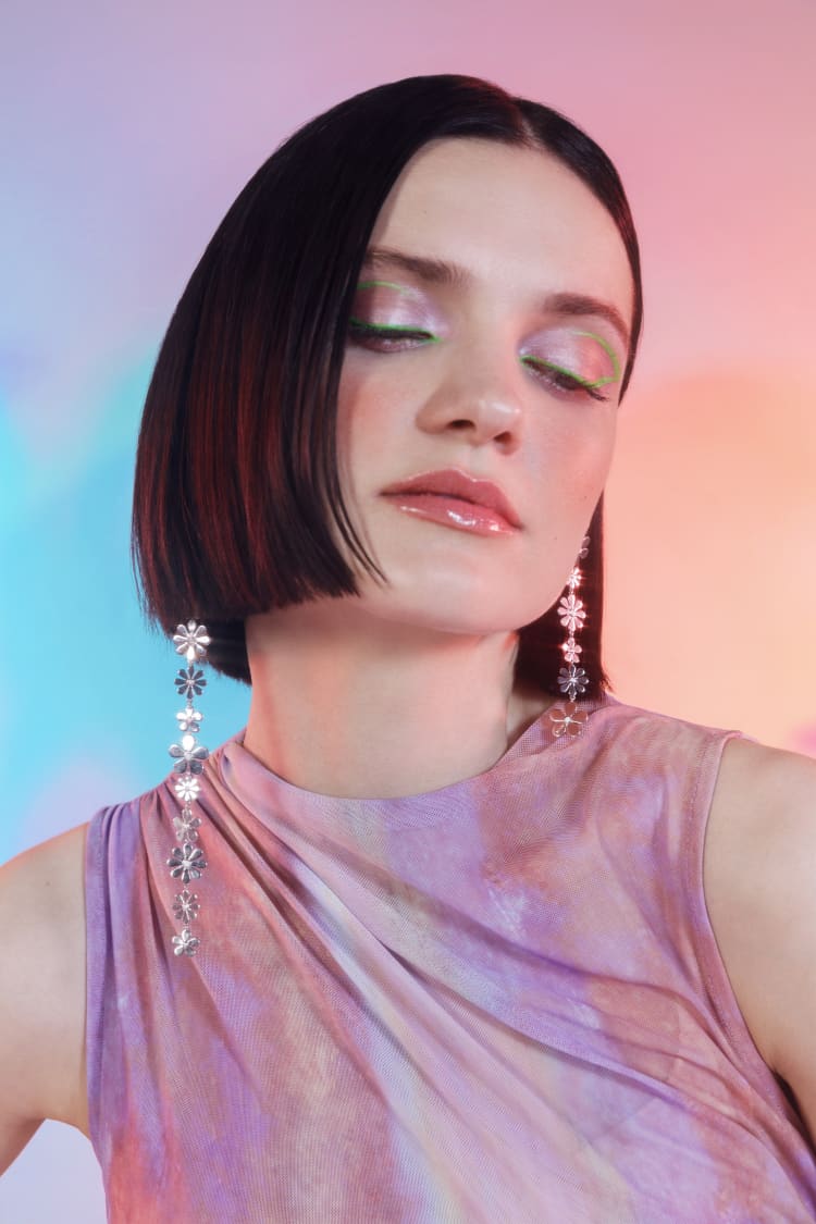 Silver Daisy Earrings Long and Short