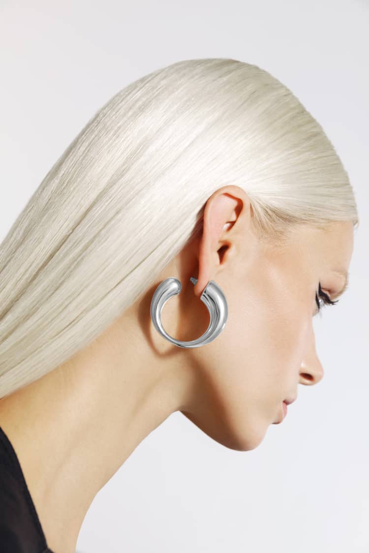 Chunky Silver Hoop Earrings
