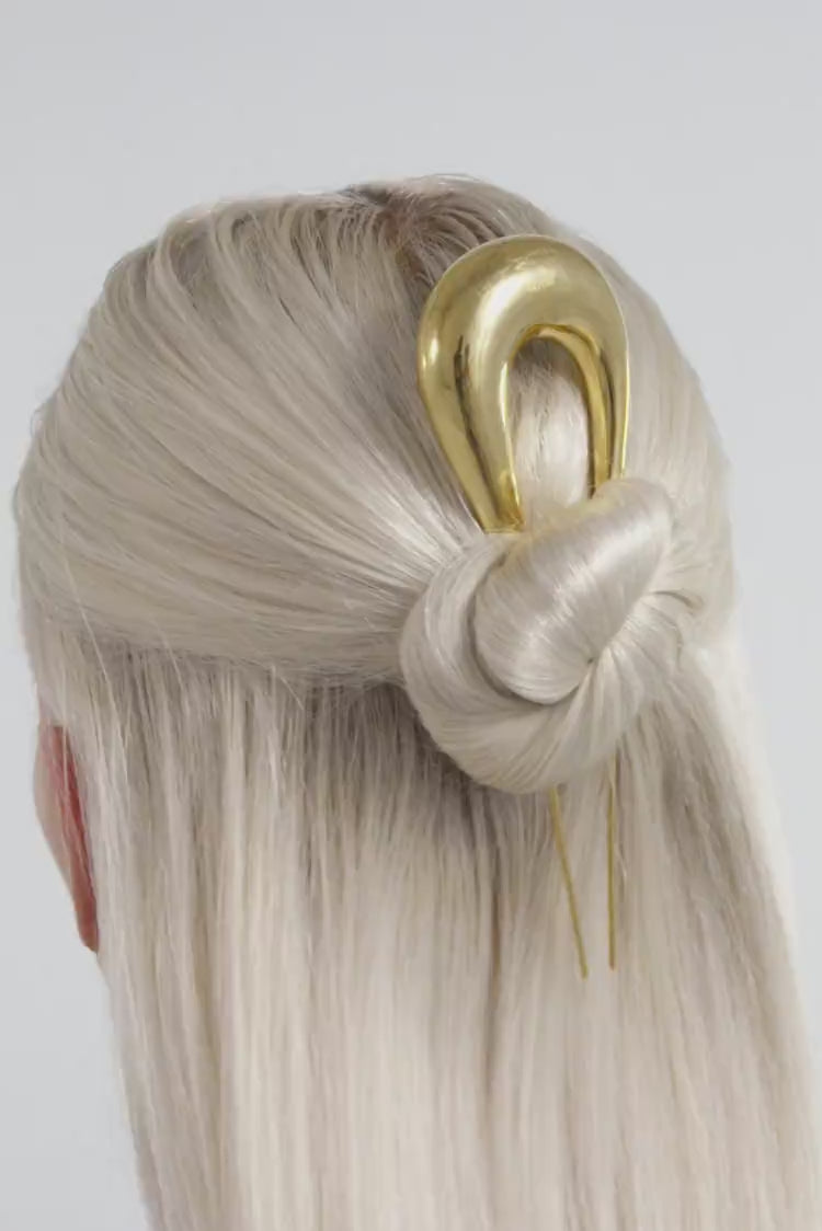 Fermaglio Per Capelli Floreale Oro Con Cristalli E Perle – 80 Mm – Accessorio Vintage Per Sposa E Damigella
