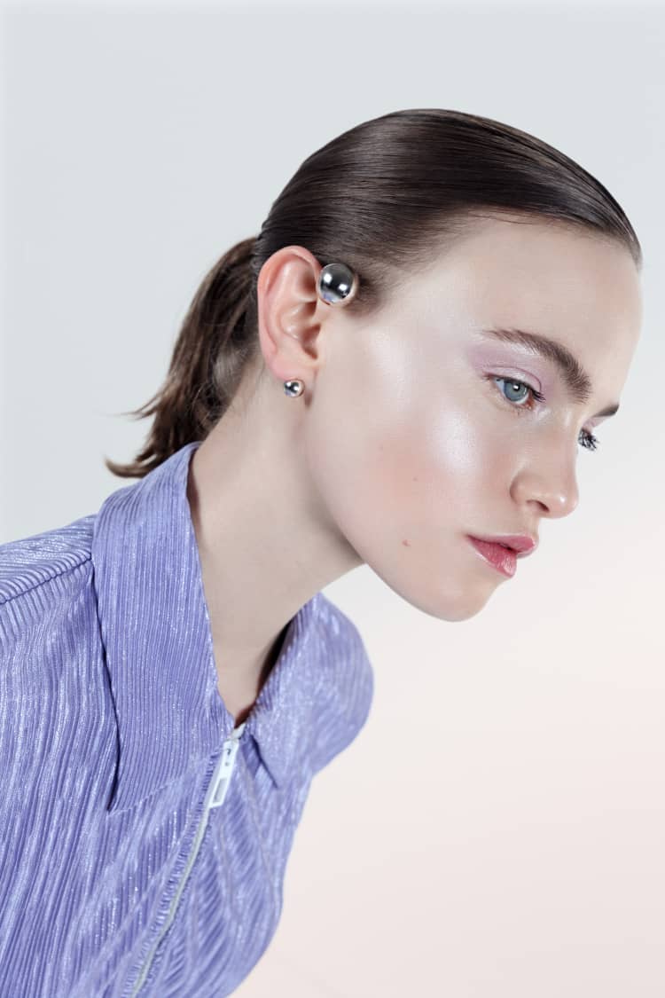 Circle ear cuff in sterling silver