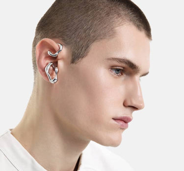 earcuff orgánico envolvente de plata