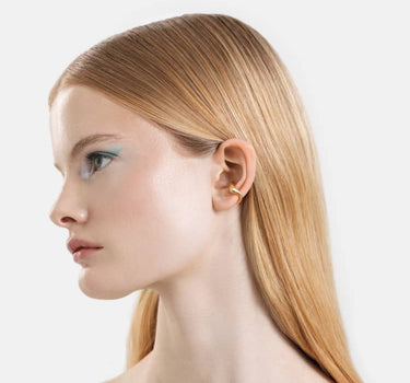 earcuff orgánico tipo capucha de oro