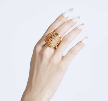 Gold Coil Sphere Ring