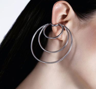 coils hoop ear cuff in silver