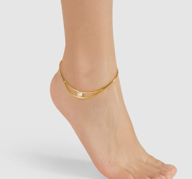 Gold Pearl Ankle Bracelet