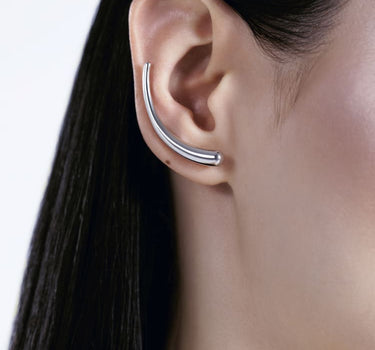 Climber d'oreille en forme de goutte d'eau en argent