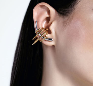 Silver Set of Ear Climber and Cuffs