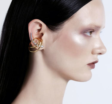 Silver Set of Ear Climber and Cuffs