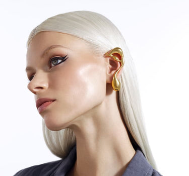 Gold Asymmetrical Liquid Earring