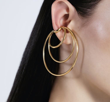 Gold Coils Hoop Ear Cuff