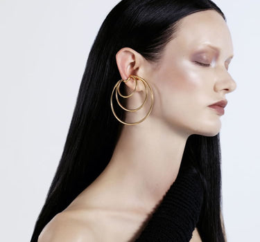 Gold Coils Hoop Ear Cuff