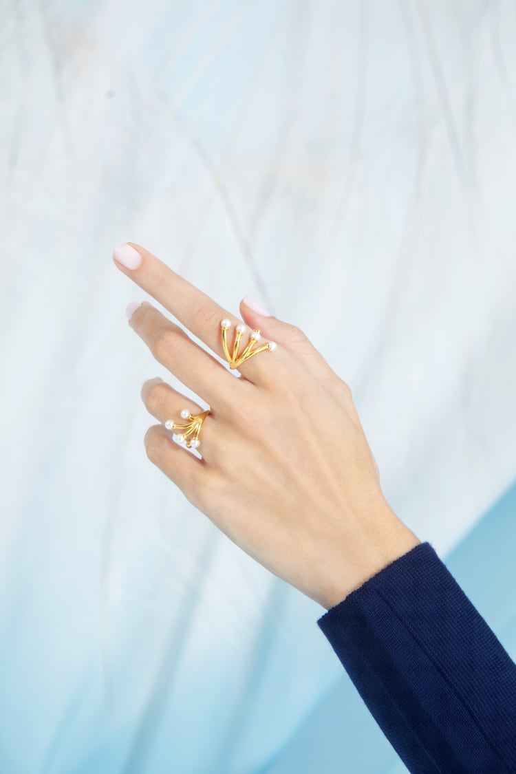 Mini Pearls Ring Set