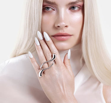 Anillo Drop Doble Dedo - Plata