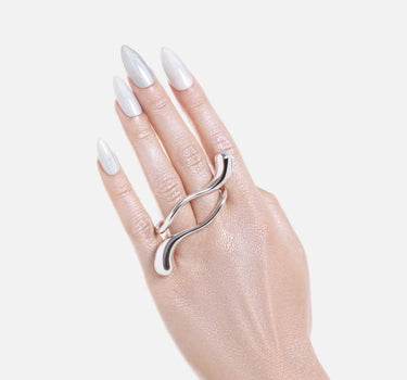 Anillo Drop Doble Dedo - Plata