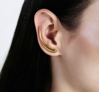 waterdrop ear climber in gold