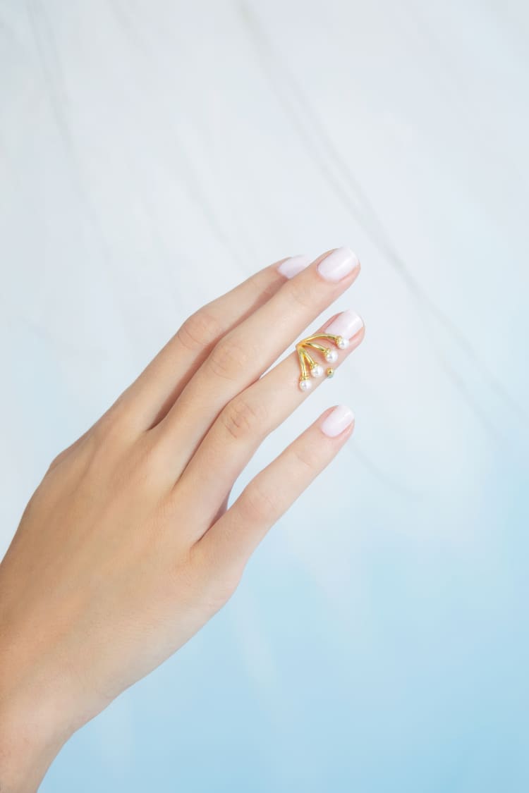 Perlen-Tiara-Nagelring