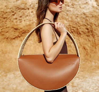 Raffia round large bag