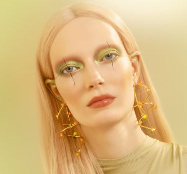 Gold Bold Drop Earrings with Opal and Topaz Crystals