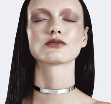 Silver Thick Simple Choker