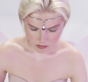 Silver Headpiece with Amethyst