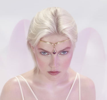 Gold Headpiece with Amethyst