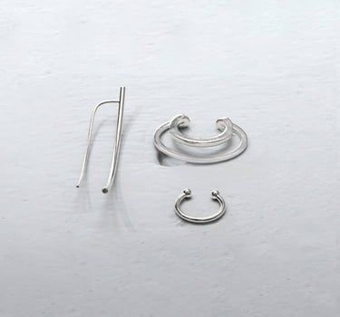 Set ear-cuffs in silver