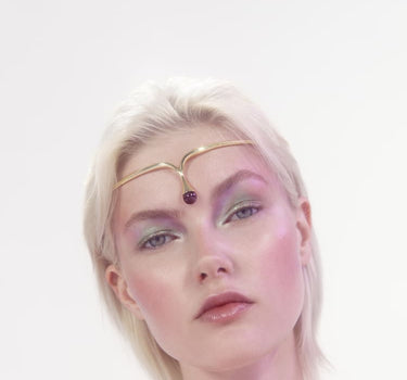 Gold Headpiece with Amethyst