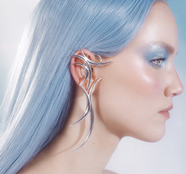 Silver Spiked Long Earring