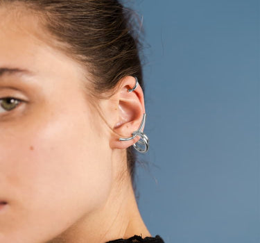 Silver Ear Cuff Jewelry Set