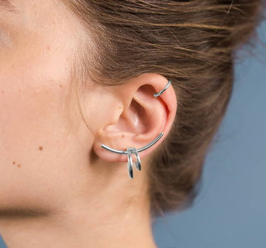Silver Ear Cuff Jewelry Set