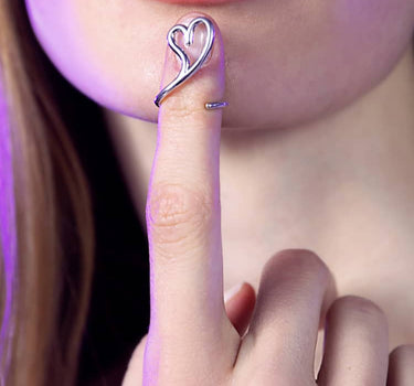 Silver Love Open Heart Midi Ring