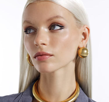 Gold Ball Earring