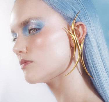 Gold Spiked Bold Ear Cuff
