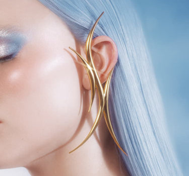 Gold Spiked Bold Ear Cuff
