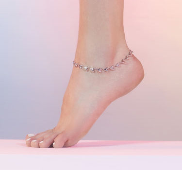 Silver Hearts Anklet
