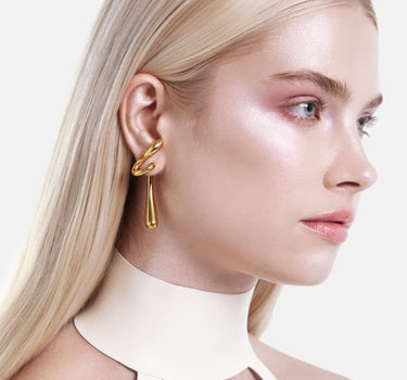 Grandes boucles d’oreilles Goutte Torsadée - Or