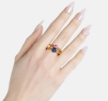 Casa Batlló ring in gold and blue