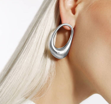 Large Silver Hoop Earrings