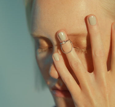 Silver Nail Ring with Chain