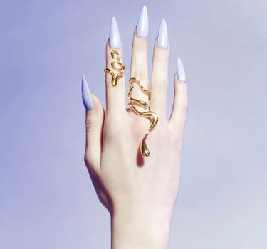 Gold Liquid Ring Set