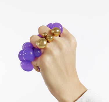 ring with 3 ball in gold