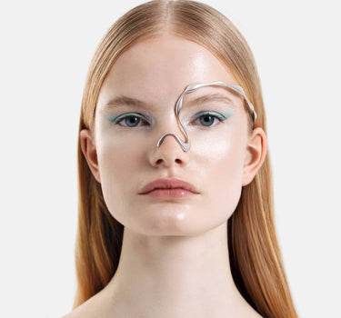 joya facial de forma orgánica de plata