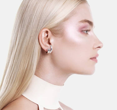 Drop Wrap Earrings - silver