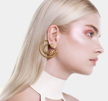 Pendientes Drop en Espiral - Oro