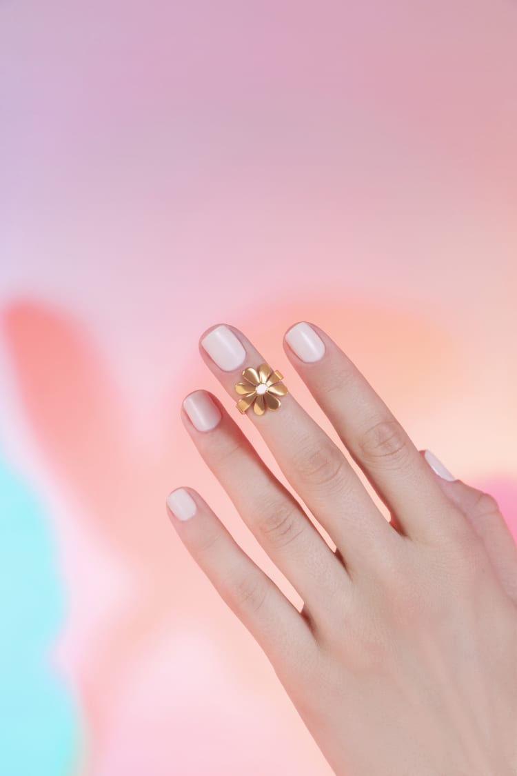 Goldener Blumen-Midi-Ring