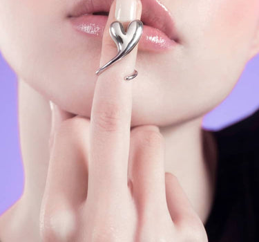 Silver Heart Shaped Love Midi Ring