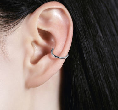 Silver Crescent Ear Cuff